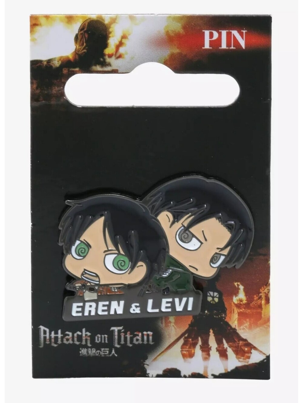 Attack on Titan Chibi Eren & Levi Enamel Pin